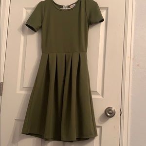 🍍Bo_Ho ribbed OLIVE green LULA ROE DRESS🍍